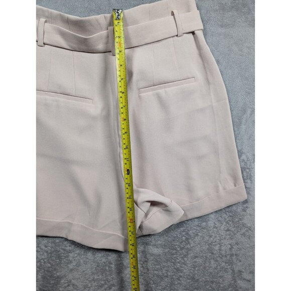 Express Bermuda Shorts Womens Size 10 Pink Extreme High Rise Pleated Belted - Picture 10 of 10